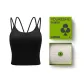 [with Pads]V-Neck Camisole-Black+Moon White