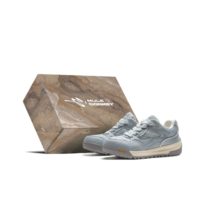 Mule Donkey Low Top Skateboard Shoes Women's Sea Shell Blue Box Included-0