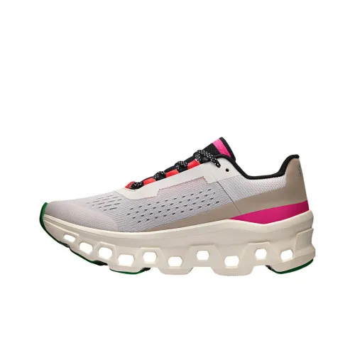 On Cloudmonster Anti Slip Wear Resistant Low Top Running Shoes Women's Gray Brown