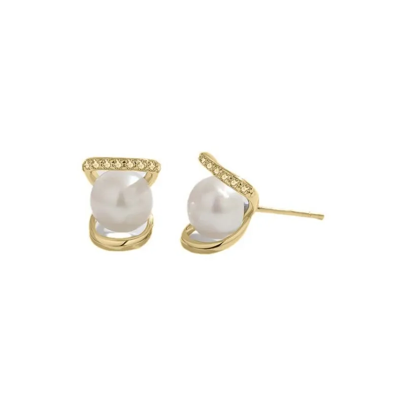 ZHENZHUAOMI Pearl Stud Earrings Women's-3