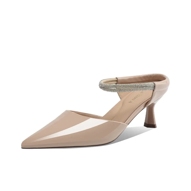 Rosa Bianca Flared Heel High Heels 8cm Women's-6