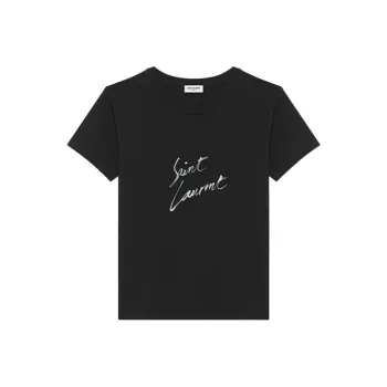 SAINT LAURENT Signature Logo print T shirt
