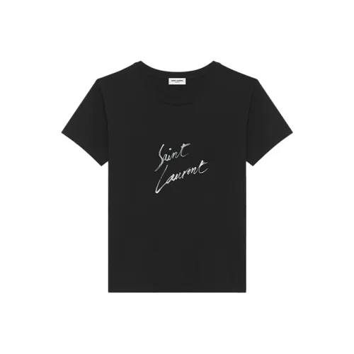SAINT LAURENT Signature Logo print T shirt