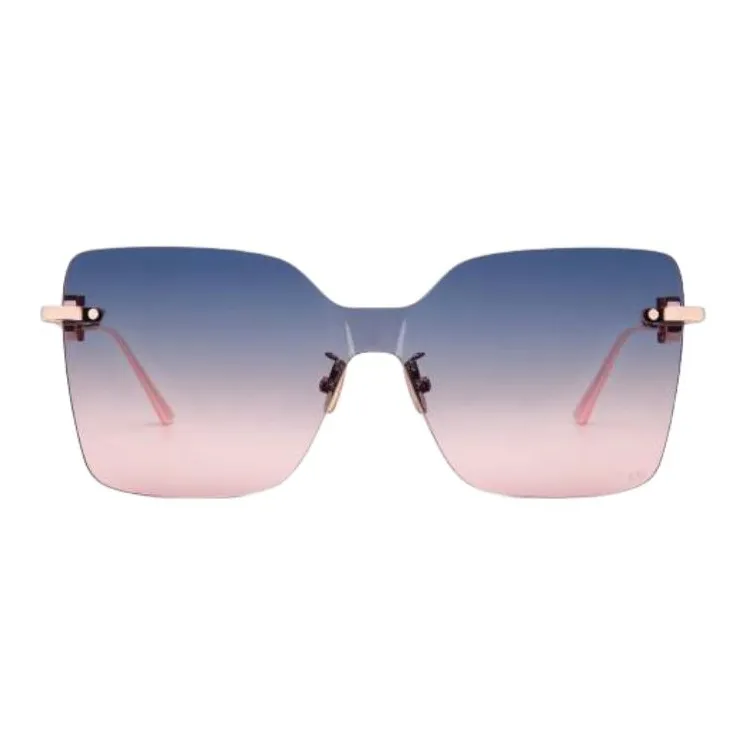DIOR Metal Square Sunglasses Unisex Rose Gold-1