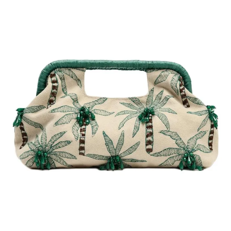 ZARA Cotton Shoulder Bag, Crossbody Bag, Handbag Women's Green-0