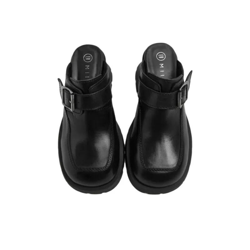 MIISTA Closed Toe Slippers 6.5cm Women's Black-2