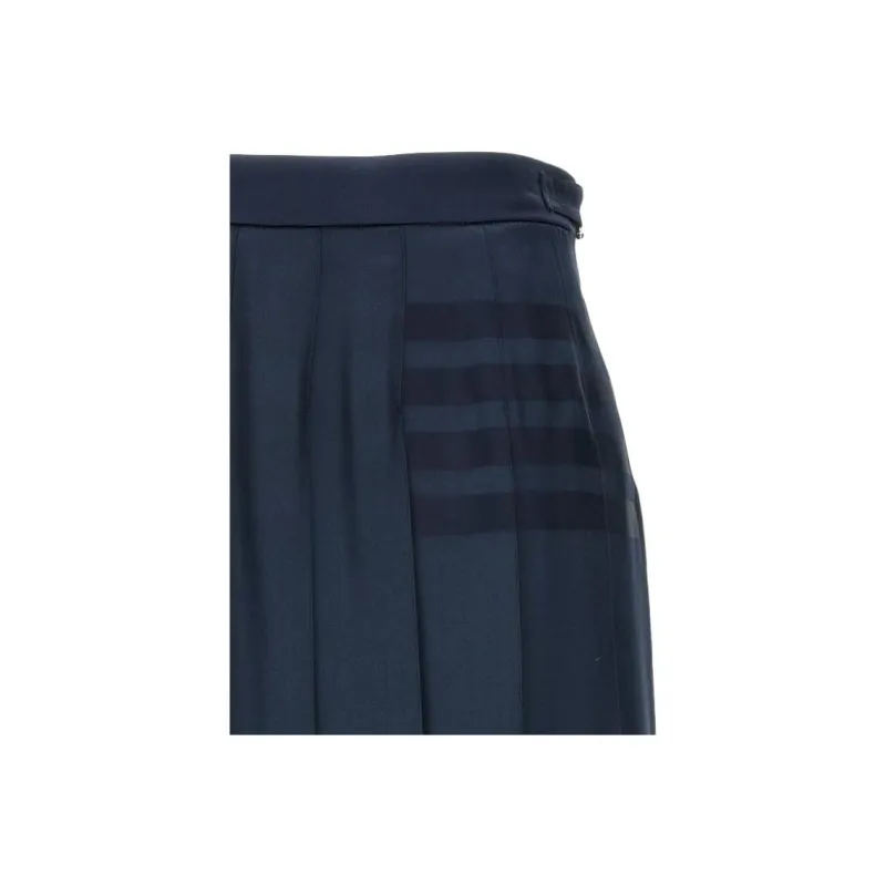 THOM BROWNE 4 Bar Pleated Midi Skirt-3