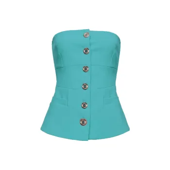 PINKO Button-fastening Off-shoulder Top
