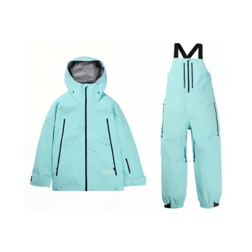 BURTON MINE 77 Collection GORE TEX 3L Jacket Ski Suit Sets Unisex Light Blue