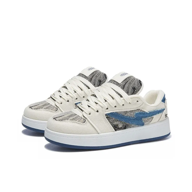 ROBINHOOD Wear resistant, Lightweight, Breathable, And Non slip. Low Top Skateboard Shoes Women's Denim Blue Box-3