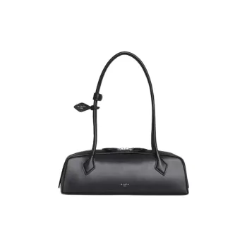 Alaia Goatskin Sausage Dog Leather Handbag, Shoulder Bag Medium Size Women's Black