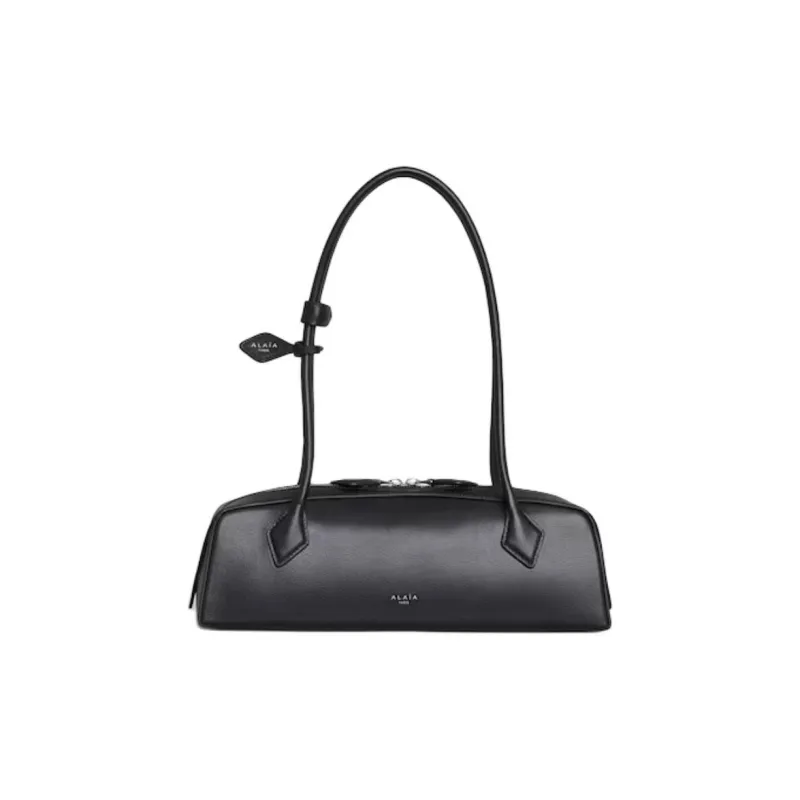 Alaia Goatskin Sausage Dog Leather Handbag, Shoulder Bag Medium Size Women's Black-0