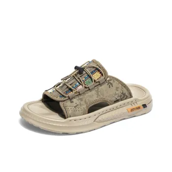 King Jinmai Slide Slippers Men Black/Khaki