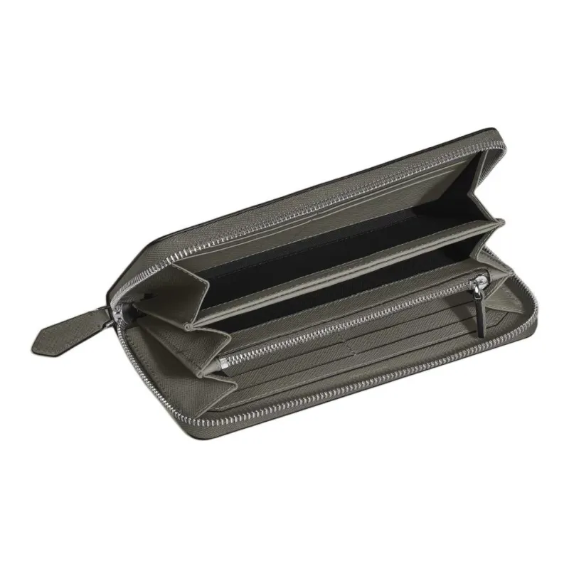 MONTBLANC Grain Cow Leather Wallet Men's Medium Gray-4