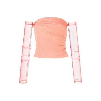 Helmut Lang Sheer Off Shoulder Top