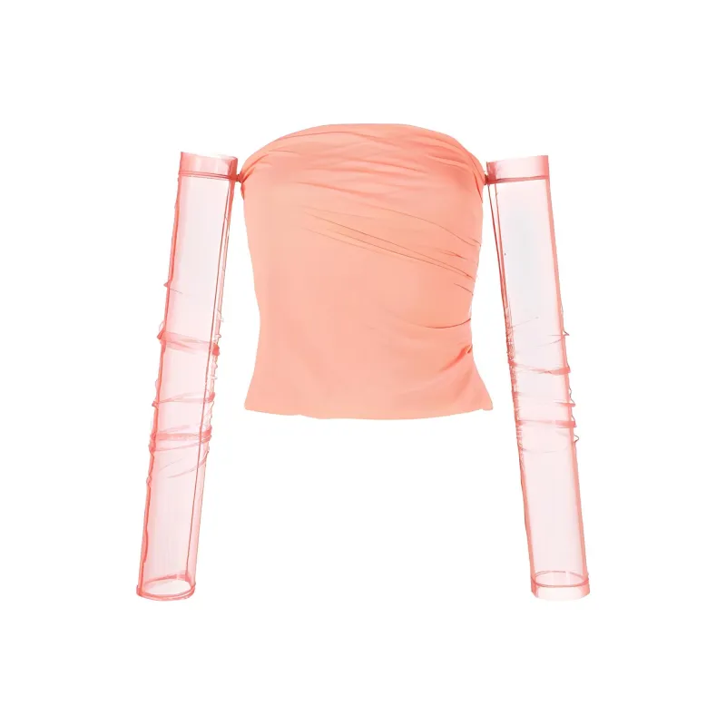 Helmut Lang Sheer Off Shoulder Top-0
