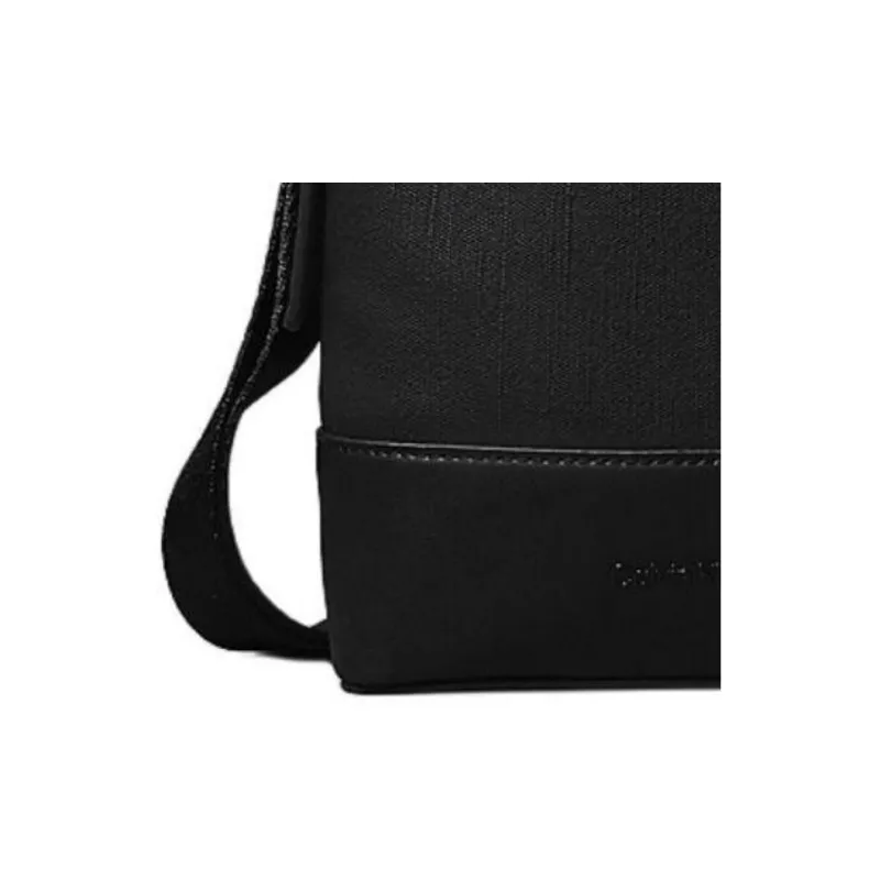 CALVIN KLEIN Coated Canvas Shoulder Bag, Crossbody Bag Men's Black-3