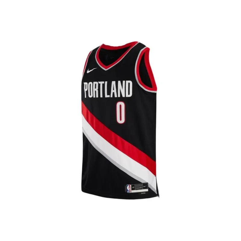 Nike Basketball Jerseys 22 23 Season Portland Trail Blazers Lillard 0 Size Men's Black-0