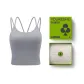 [with Pads]V-Neck Camisole-Tranquil Gray+Moon White