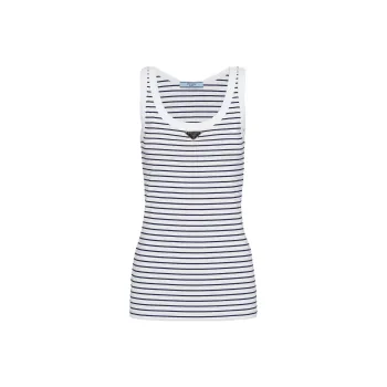 PRADA Tank Tops Women's White Blue