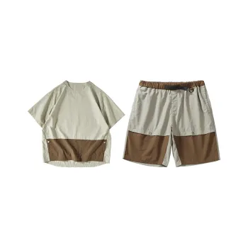 SET FUNS Style Casual Sportswear Summer Unisex Dark Brown Coffee
