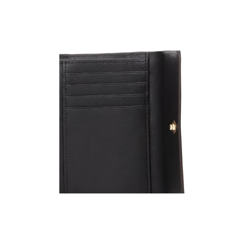 Furla Babylon Leather Card Holder Wallet Women's Black-4