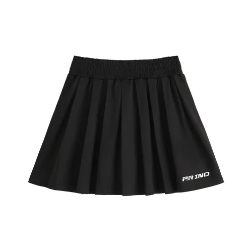 P.R IND 블랙 여성 미디 스커트