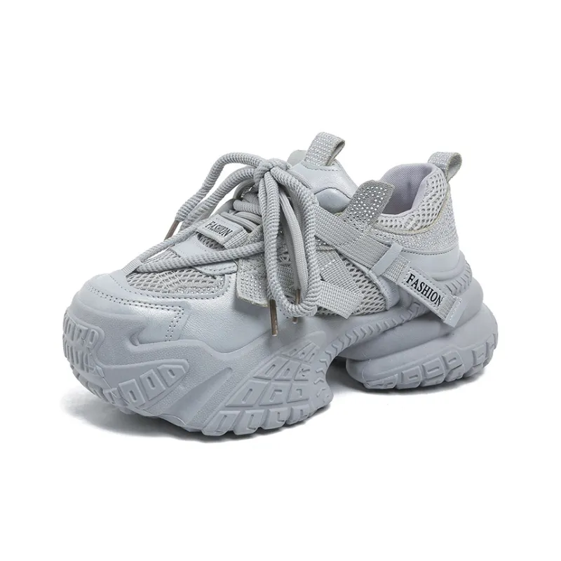 Fawn Miri Slip Resistant, Abrasion Resistant, Height Increasing, Breathable Low Top Chunky Sneakers Women's-7