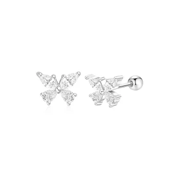 Love Link 999 Fine Silver Stud Earrings Women's