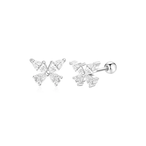Love Link 999 Fine Silver Stud Earrings Women's
