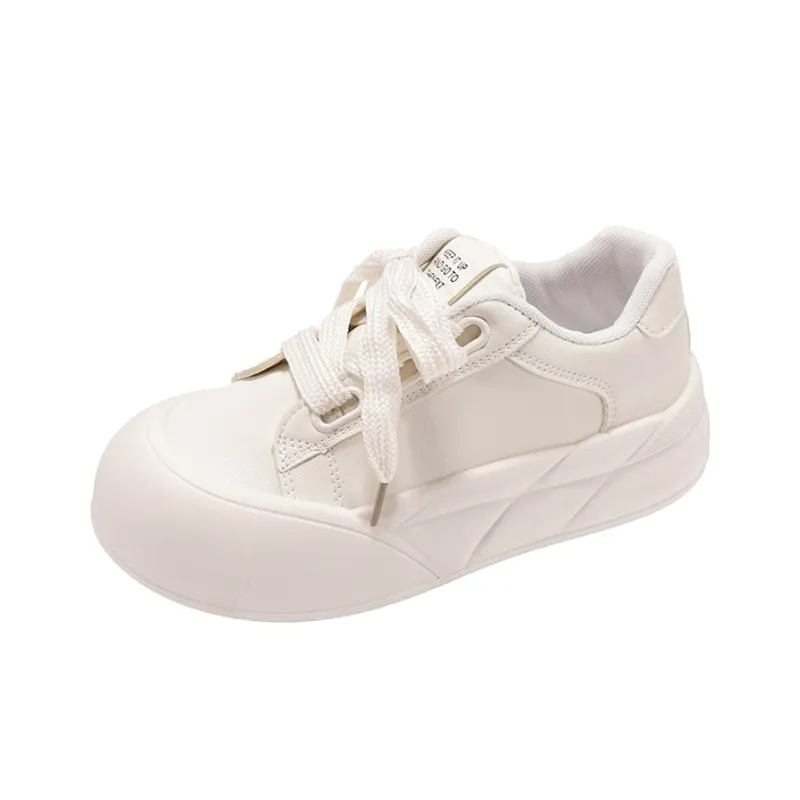 Fawn Miri Anti Slip And Wear Resistant Height Increasing Low Top Skateboard Shoes Women's White-3