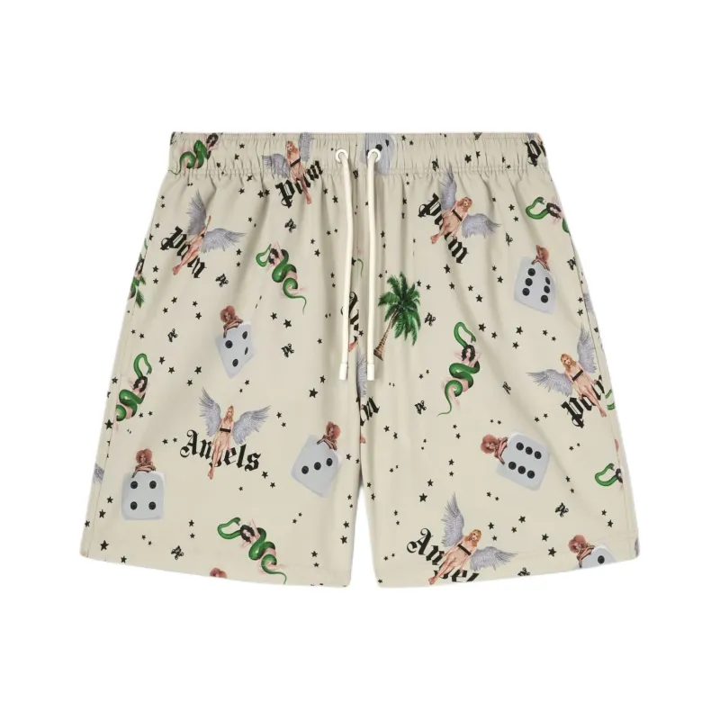 PALM ANGELS Pin Up Drawstring Swim Shorts-0