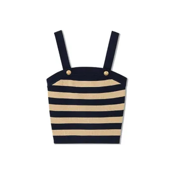 MICHAEL KORS Tank Tops Women's Navy Blue & Gold