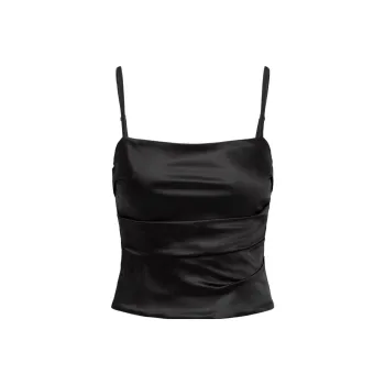 ARITZIA Wilfred Cinema Satin Top Tank Tops Women's Black