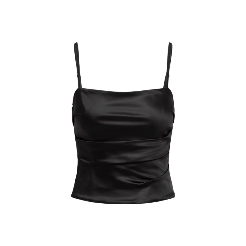 ARITZIA Wilfred Cinema Satin Top Tank Tops Women's Black-0