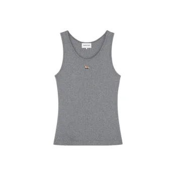 Maison Kitsune Fox Motif Sleeveless Ribbed Tank Top