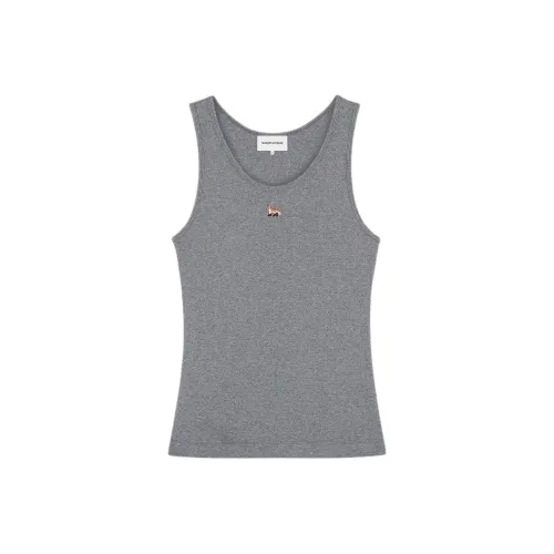 Maison Kitsune Fox Motif Sleeveless Ribbed Tank Top