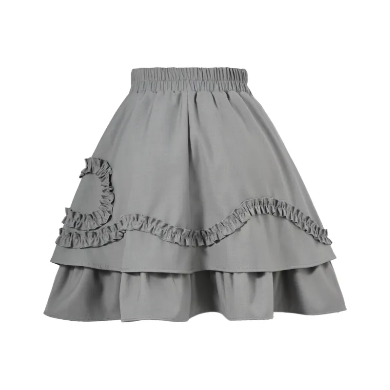 SNBL Casual Short Skirts Women's Gray-1
