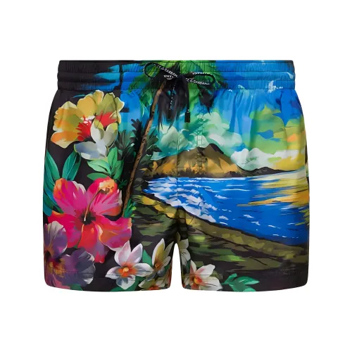 Dolce & Gabbana Hawaiian Print Swim Trunks