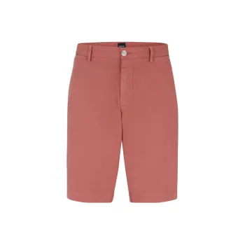HUGO BOSS Slim Fit Shorts In Stretch Cotton Gabardine Casual Shorts Men's Pink