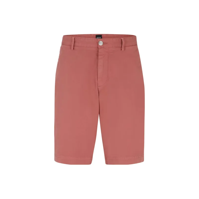 HUGO BOSS Slim Fit Shorts In Stretch Cotton Gabardine Casual Shorts Men's Pink-0