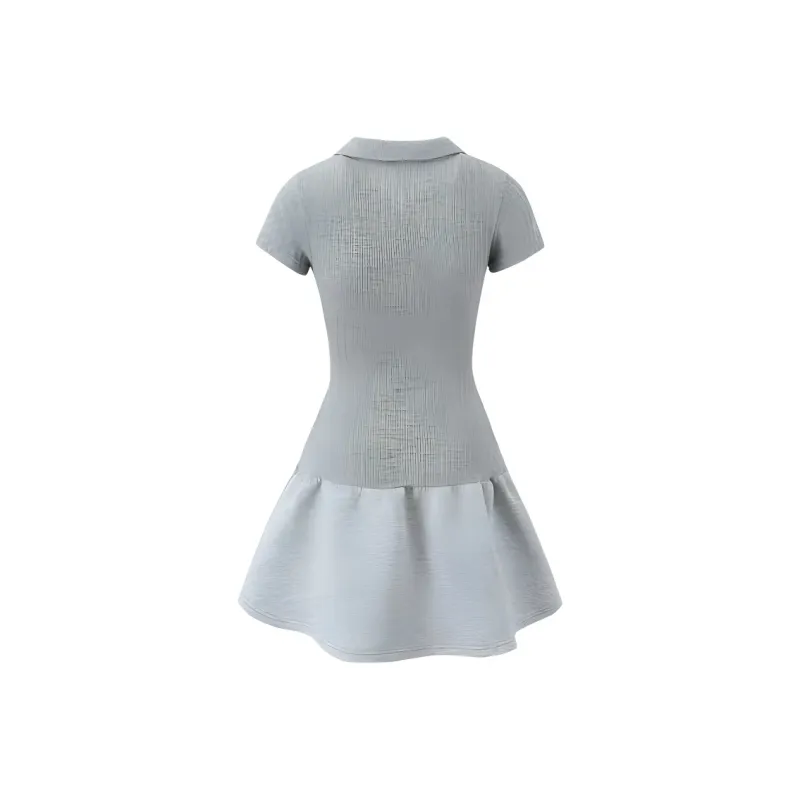 CZMO Short Sleeved Dress Women's Light Gray-1