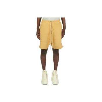RICK OWENS/RO Lido Jersey Trucker Cut Offs Heavy Sweatshirt Casual Shorts Men's Mustard Yellow