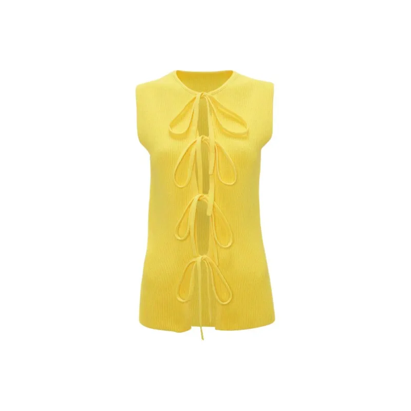 JW Anderson Lace up Ribbed knit Top-0