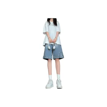 Evil Lions Denim Shorts Unisex Blue