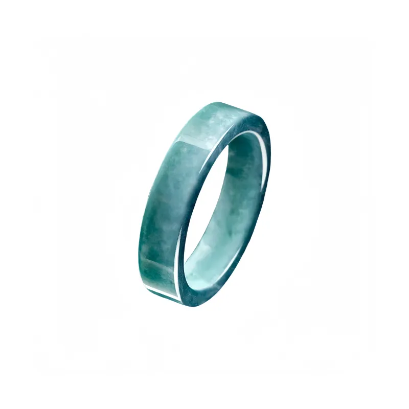 MY WORLD BEGINS AND ENDS WITH YOU Ice Glutinous Jadeite Rings Unisex-0