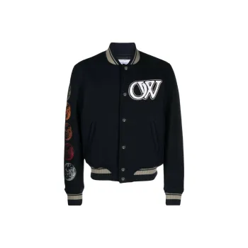 OFF WHITE Graphic print Embroidered Bomber Jacket