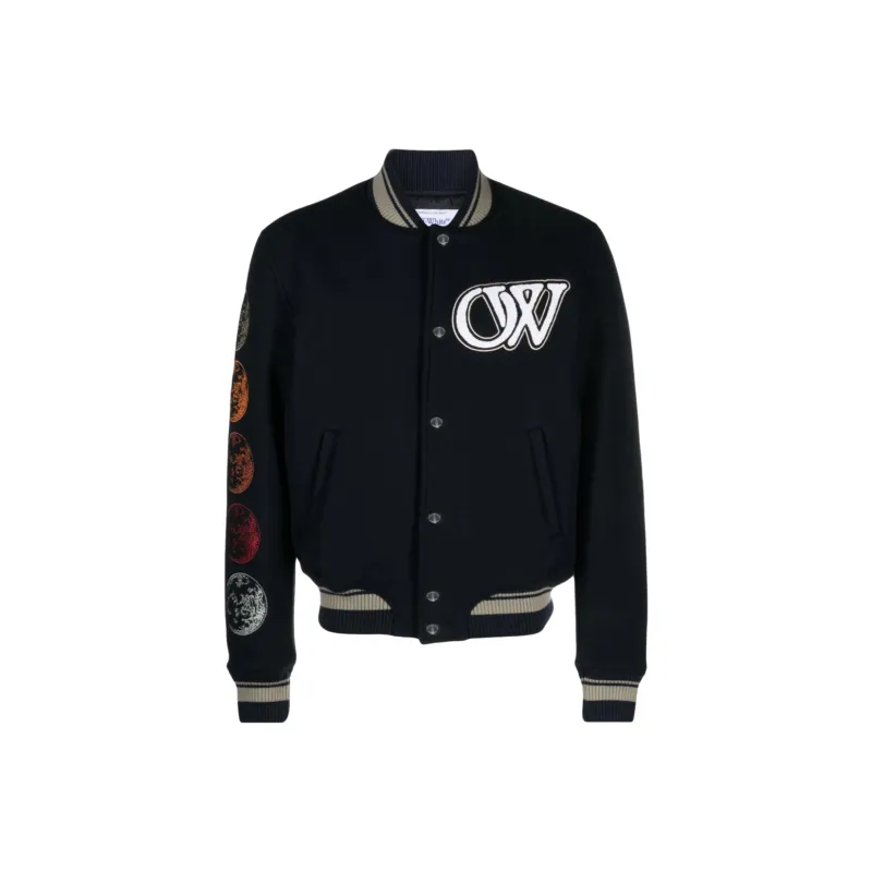 OFF WHITE Graphic print Embroidered Bomber Jacket-0