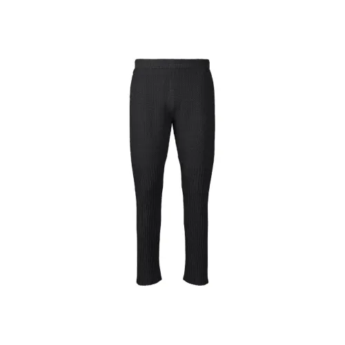 ISSEY MIYAKE Rustic Knit Casual Pants Men's Black