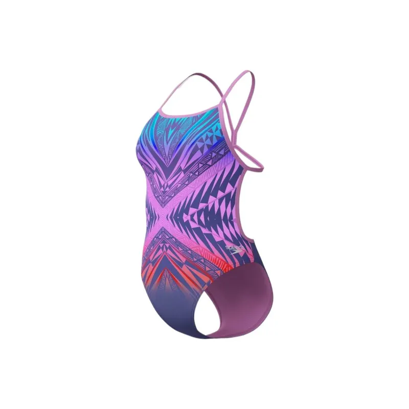 Speedo ClubTrainingPlacementV One piece Swimsuit Women's Pink Blue-2